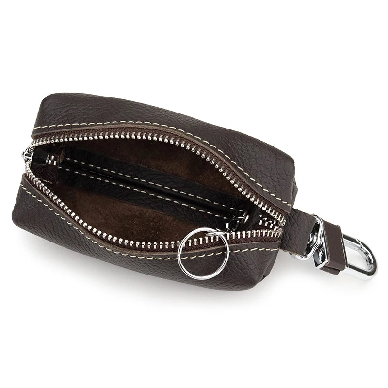 Cowhide Leather Key Wallet Vintage Style Multi-function