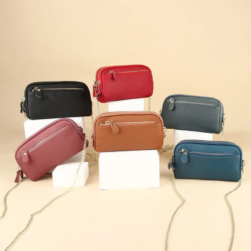 Leather Chains Crossbody Shoulder Bags Handbags Wallets