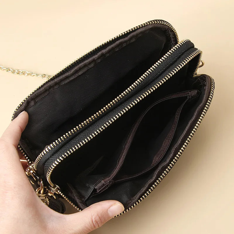 Leather Chains Crossbody Shoulder Bags Handbags Wallets