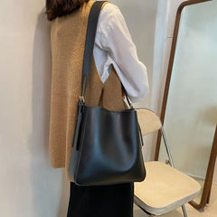 Women's Pu Leather Bucket Bags Brown B146