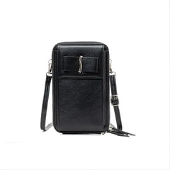 Women Bowknot Bag Soft Leather Wallet Mobile Wallet Messenger