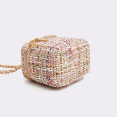 Arrivel Ladies Cloth Crossbody Bag Pink Plaid Grid Checkered Bucket Bag