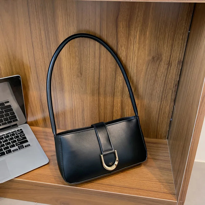 Autumn Women Shoulder Bag Solid PU Leather Handbag
