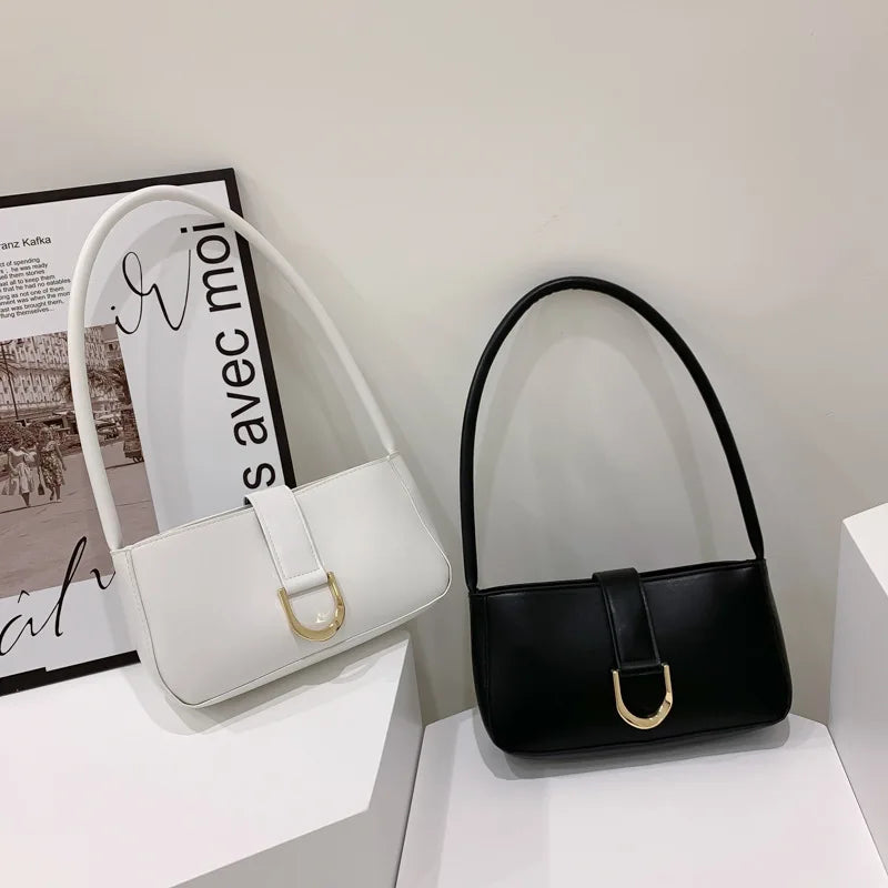 Autumn Women Shoulder Bag Solid PU Leather Handbag