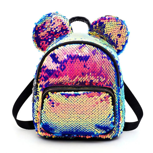 Sequins Mouse Ears Mini Backpack for Baby Girls Kids