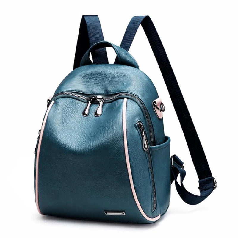 Women Waterproof Backpack Small Daily Bag PU Leather