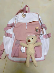 Large Waterproof Patchwork Backpacks For Teenage Girl School Bag