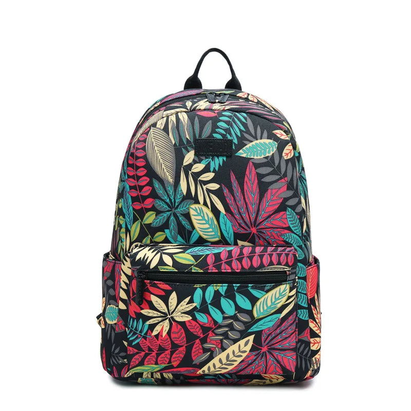 Printed Waterproof Nylon Backpack for Women