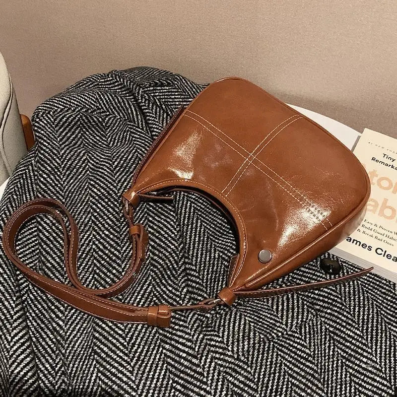 PU Leather Zipper Women Shoulder Bag Tote Handbags Purses