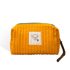 Quilted Cosmetic Bag Portable Makeup Toiletry Bag
