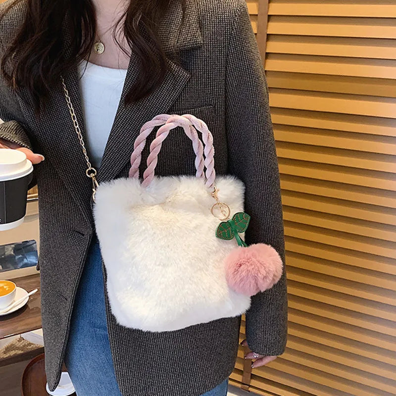 Autumn Winter Plush Bag Messenger Bag Lovely Handbag