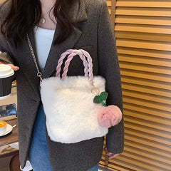 Autumn Winter Plush Bag Messenger Bag Lovely Handbag