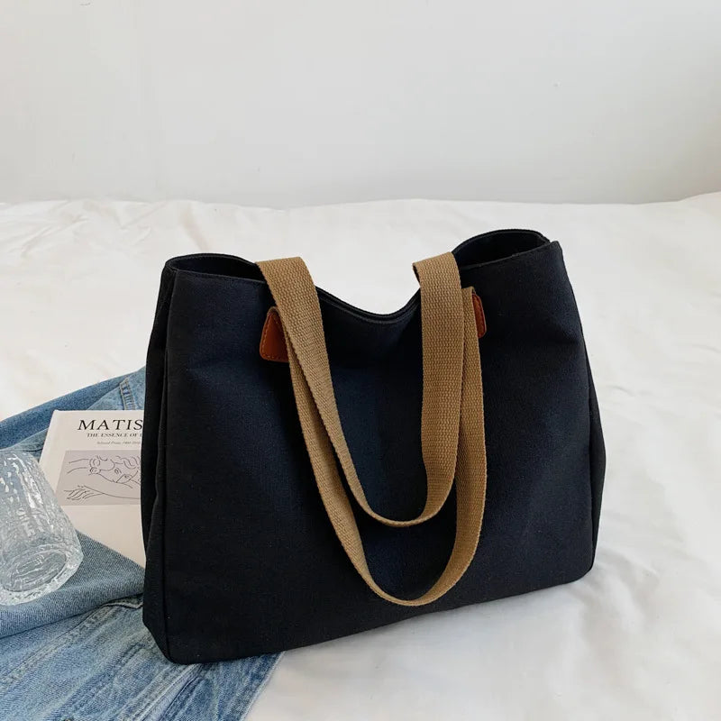 Autumn Large Capacity Lady's Canvas Shoulder Bag