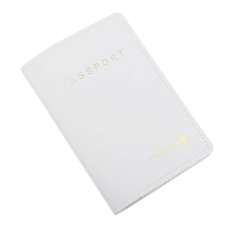 Passport Cover PU Leather Airplane Travel Protector Wallet