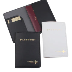 Passport Cover PU Leather Airplane Travel Protector Wallet