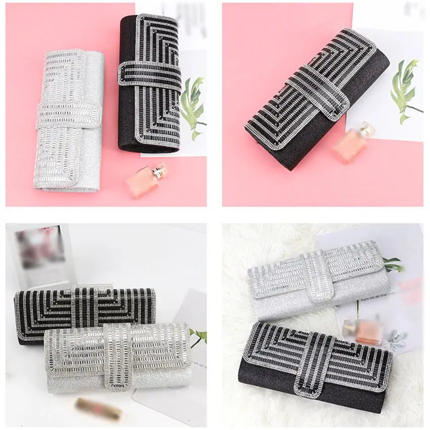 Diamond Banquet Bag Evening Chain Shoulder Bag Wallet