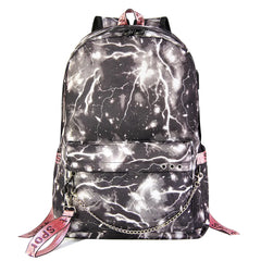 Canvas USB Laptop Backpack Kids School Book Bags