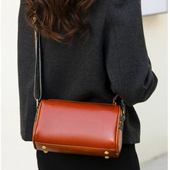 Vintage Leather Sling Messenger Bag for Women