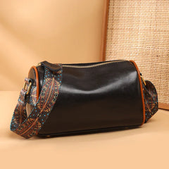 Vintage Leather Sling Messenger Bag for Women