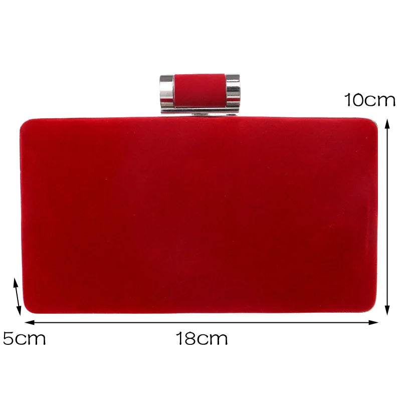 Suede Clutch Banquet Evening Wallet Box Bag