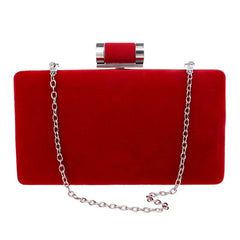 Suede Clutch Banquet Evening Wallet Box Bag
