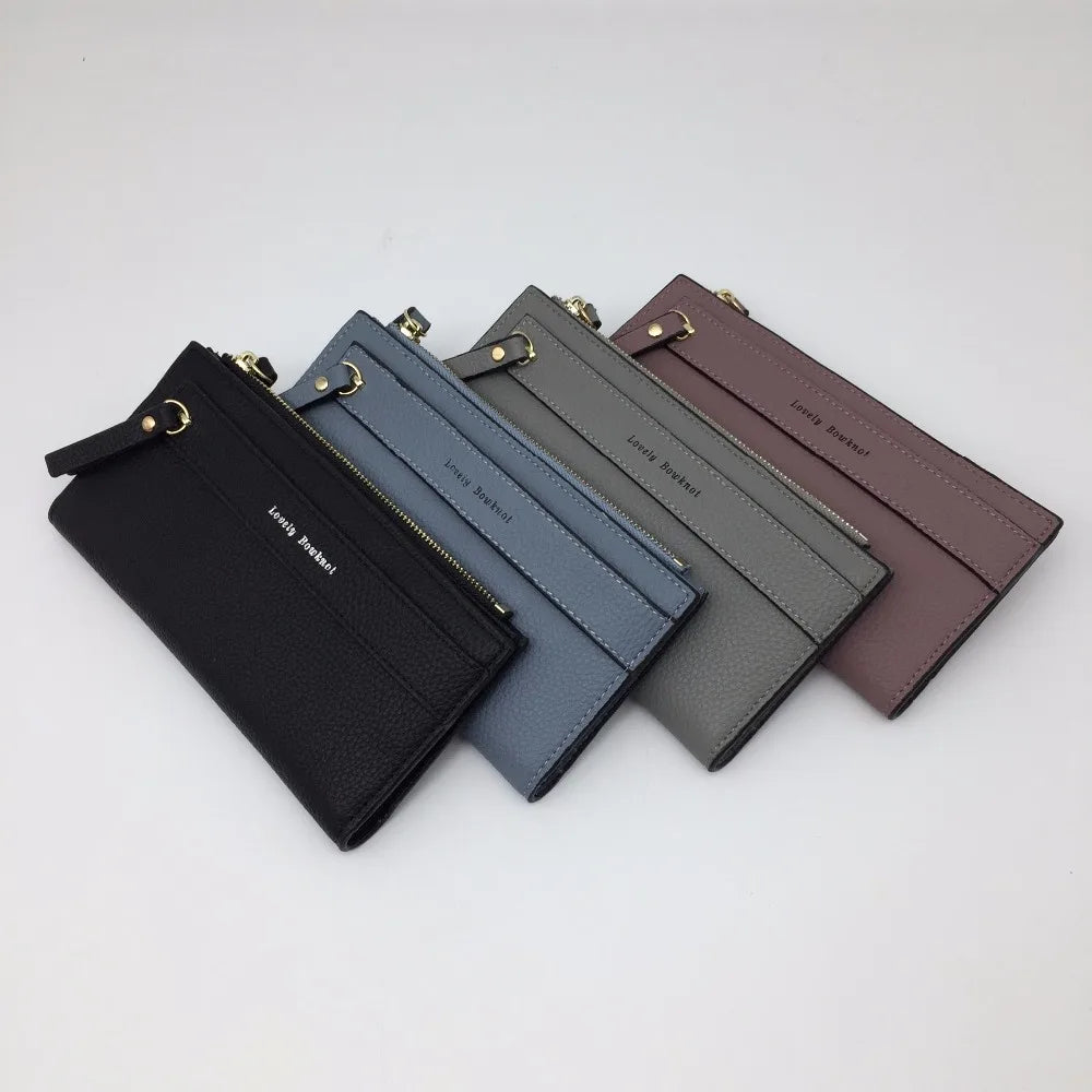 Women's Multifunction Zipper Wallet PU Leather Clutch Purse