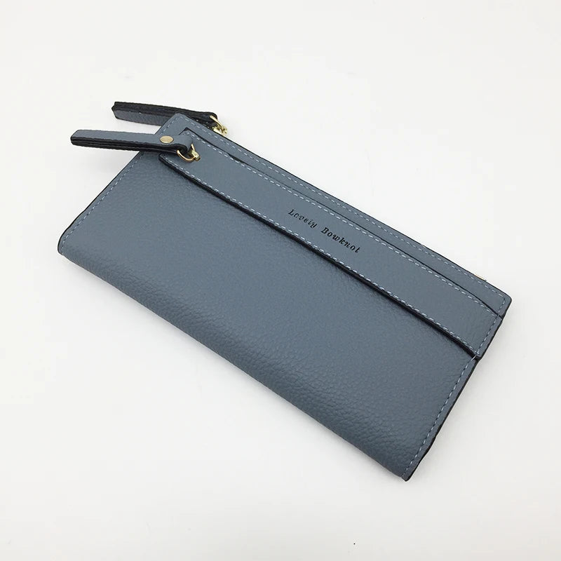 Women's Multifunction Zipper Wallet PU Leather Clutch Purse