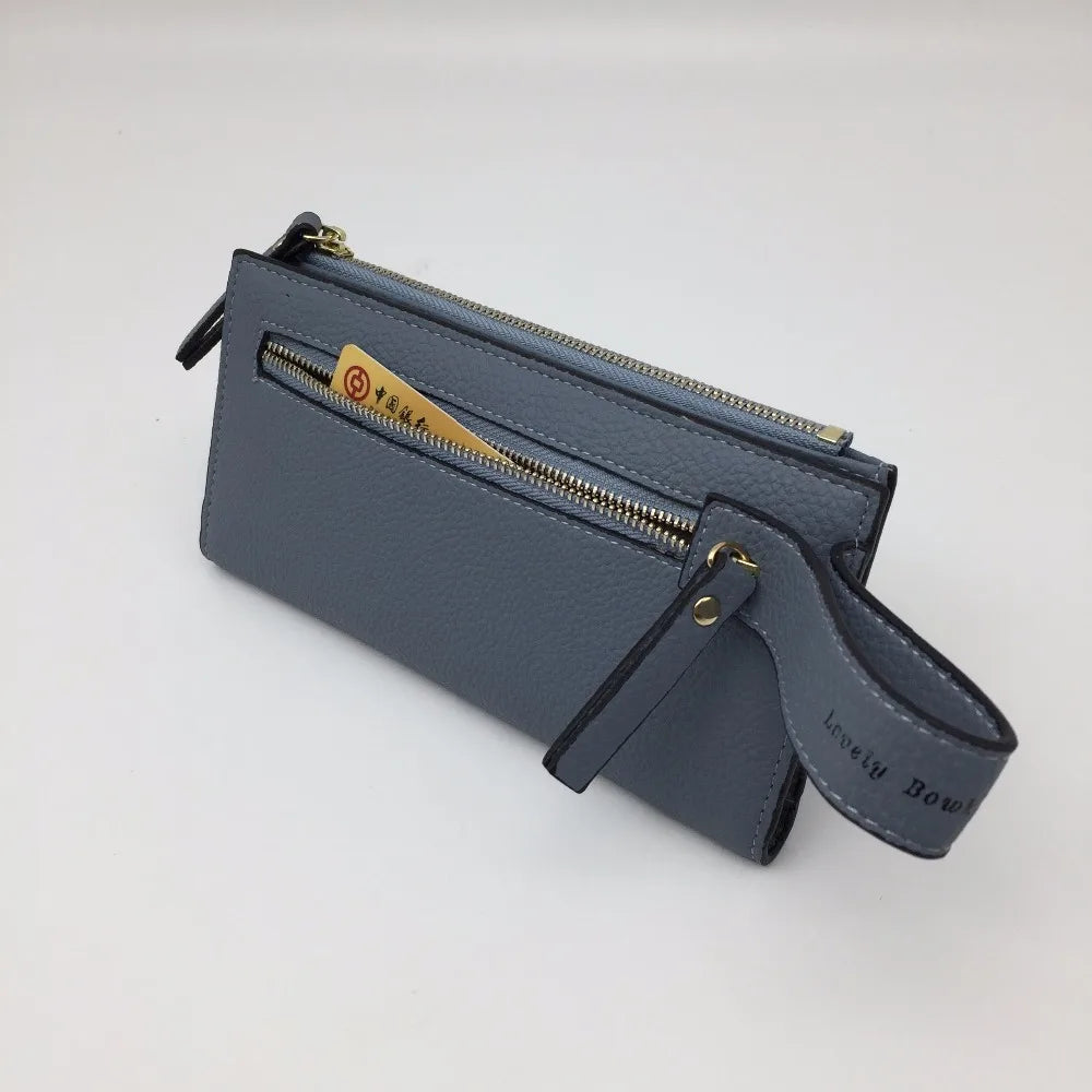 Women's Multifunction Zipper Wallet PU Leather Clutch Purse
