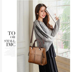 Vintage Lady Handbags Women Shoulder Bags Double Pocket Tote Bags