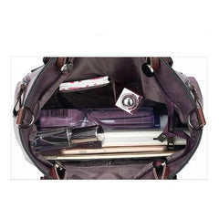 Vintage Lady Handbags Women Shoulder Bags Double Pocket Tote Bags
