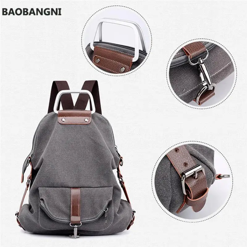 Canvas Backpack For Teen Girls Youth Travel Shoulder Bag Tote School Bag