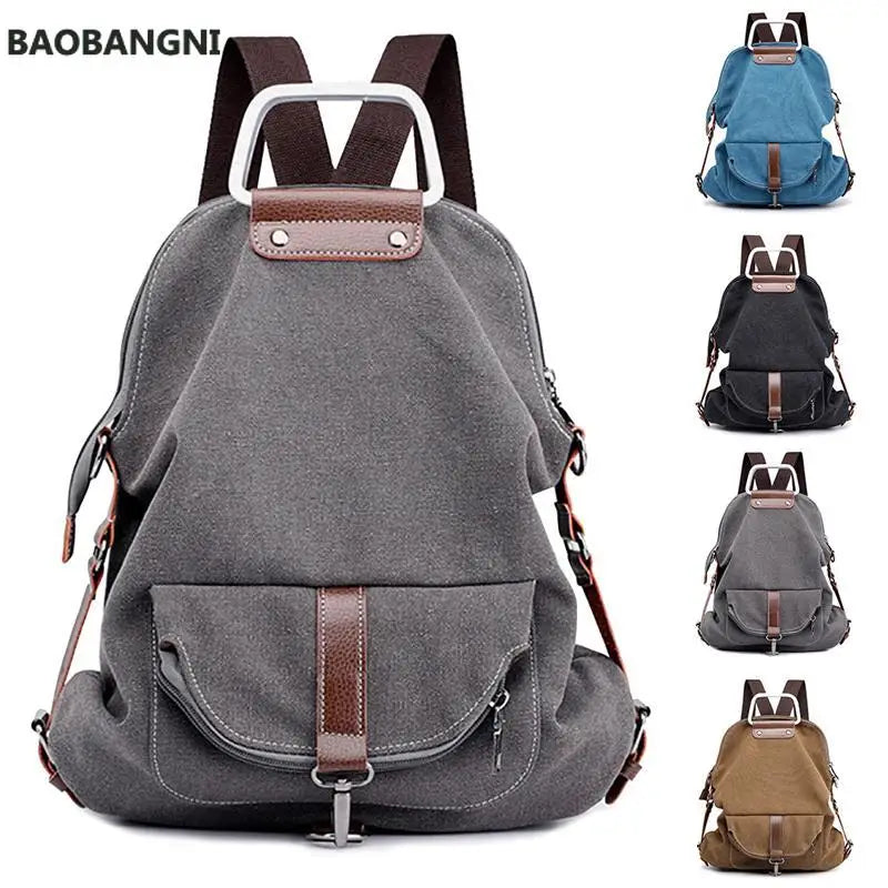 Canvas Backpack For Teen Girls Youth Travel Shoulder Bag Tote School Bag