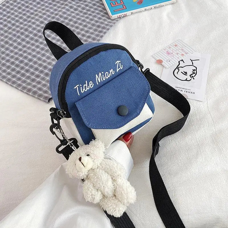 Canvas Crossbody Bag for Women Small Fresh One Shoulder Messenger Bag