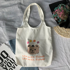 Canvas Bag Women's Shoulder Bag Fresh Literary Female Student Cloth Bag