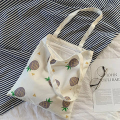 Canvas Shoulder Handbag Japanese Style Fruit Lightweight Cloth Bag