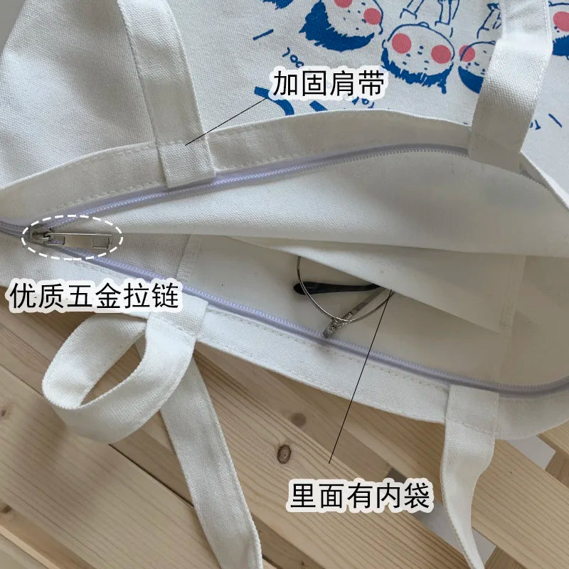Canvas Bag Women's Single Shoulder Handbag Japanese Cartoon