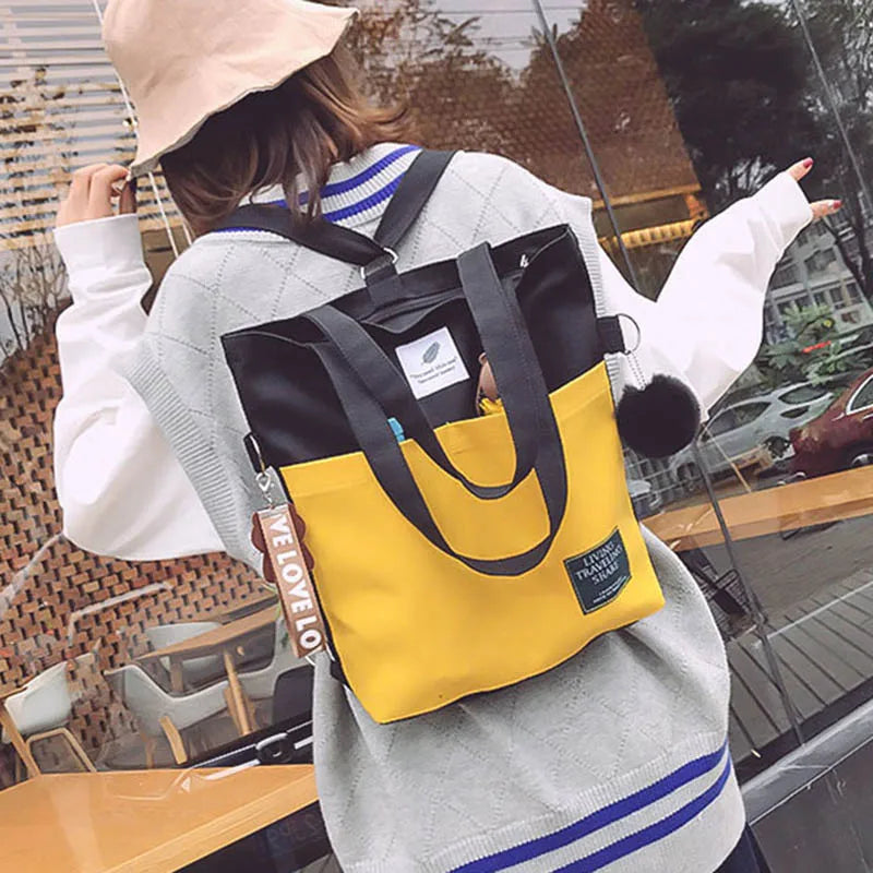 Canvas Crossbody Bags for Women Large Capacity Schoolbag