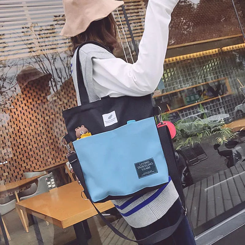 Canvas Crossbody Bags for Women Large Capacity Schoolbag