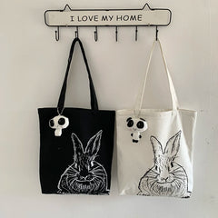 Canvas Shoulder Bag Lightweight Student Cloth Bag Japanese Cartoon Printing