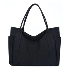 Canvas Multi-pockets Zipper Handbag for Student School Teacher Leisure Tote