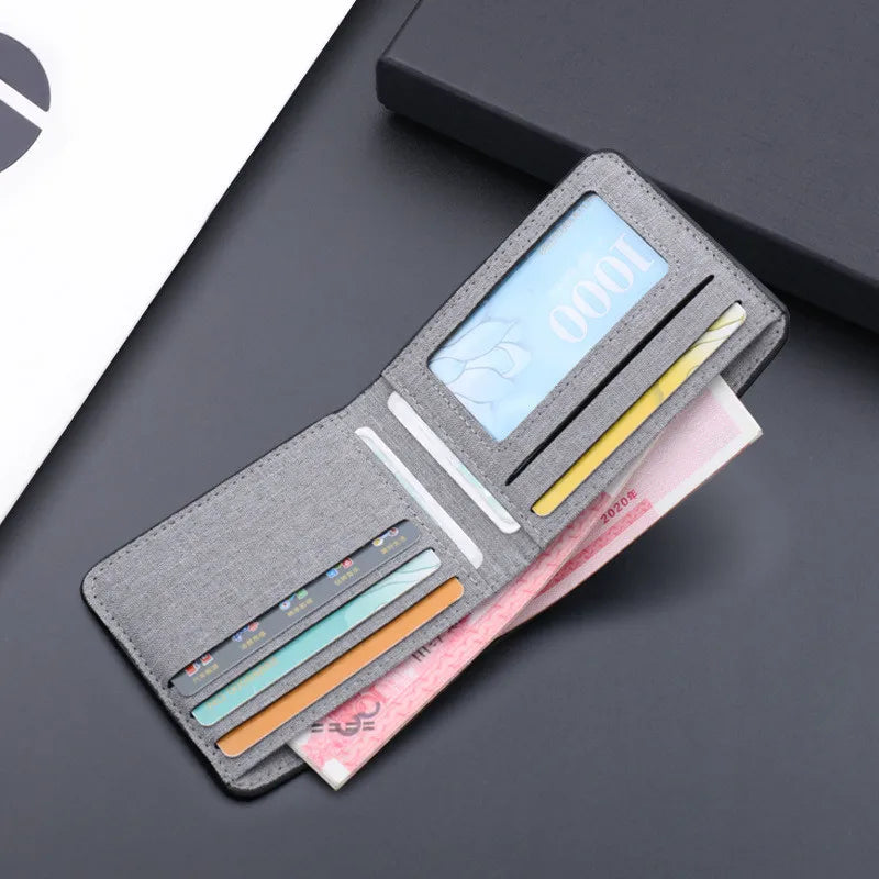 Canvas Wallet Splicing Blocking Wallet Bag