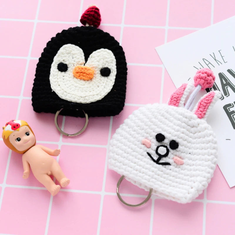 Cartoon Dog Key Case Hand-woven Wool Key Chain