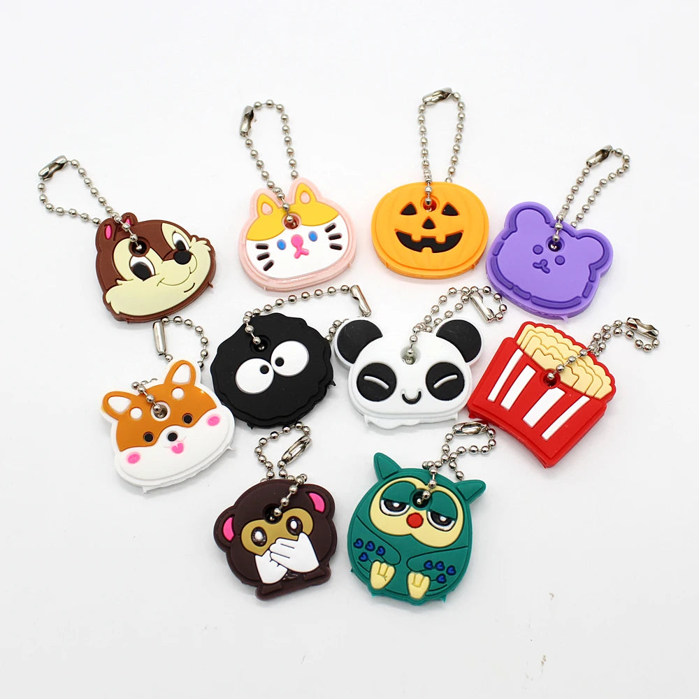 Cartoon Silicone Key Case Cover Dust Holder Keyring
