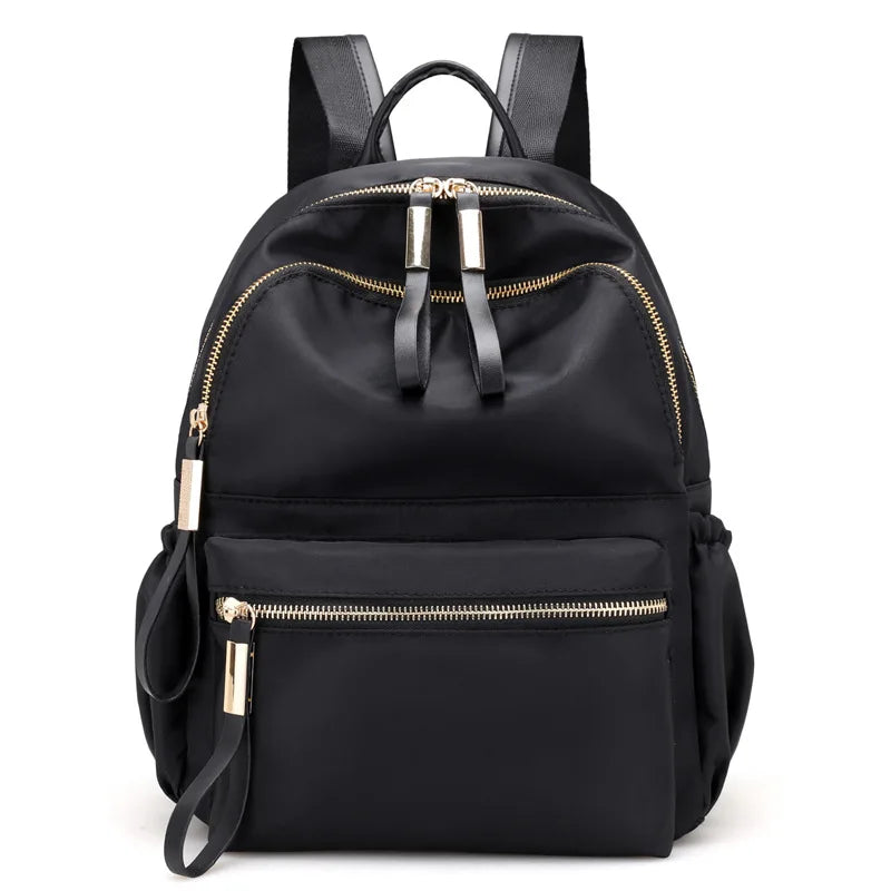 Women's Waterproof Nylon School Backpack for Teens