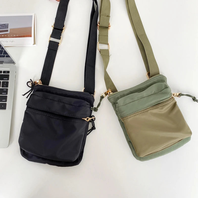 Casual Canvas Bag Women Mini Crossbody Phone Bag Nylon Japan Style