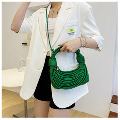 Casual Messenger Bag Woven Rope Knot Women's Handbag Square Bags