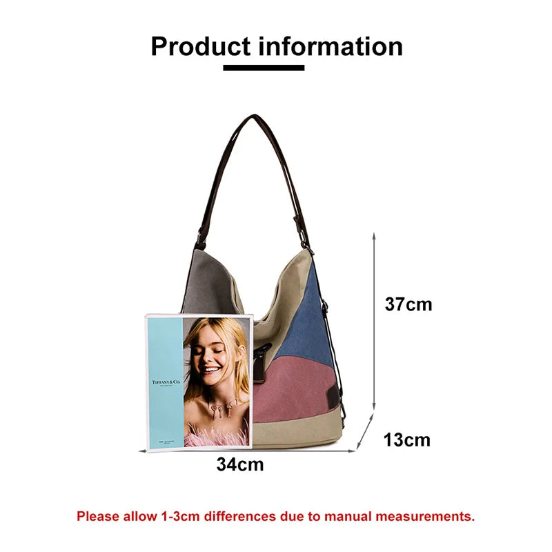 Canvas Shoulder Crossbody Bag Large Capacity Travel School Messenger XA806M
