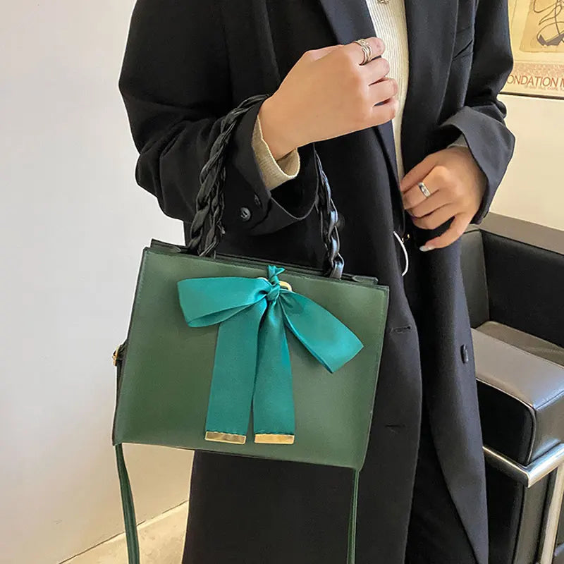 Solid Square Handbag High Capacity Pu Leather Female Shoulder Bag Crossbody