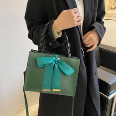 Solid Square Handbag High Capacity Pu Leather Female Shoulder Bag Crossbody