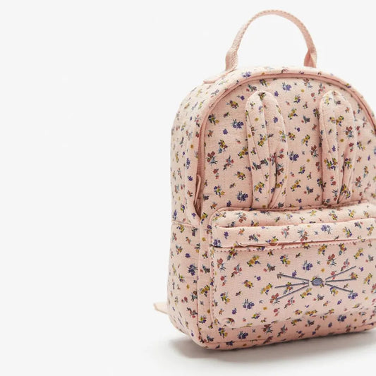 Cat Floral Fabric Backpack for Kids